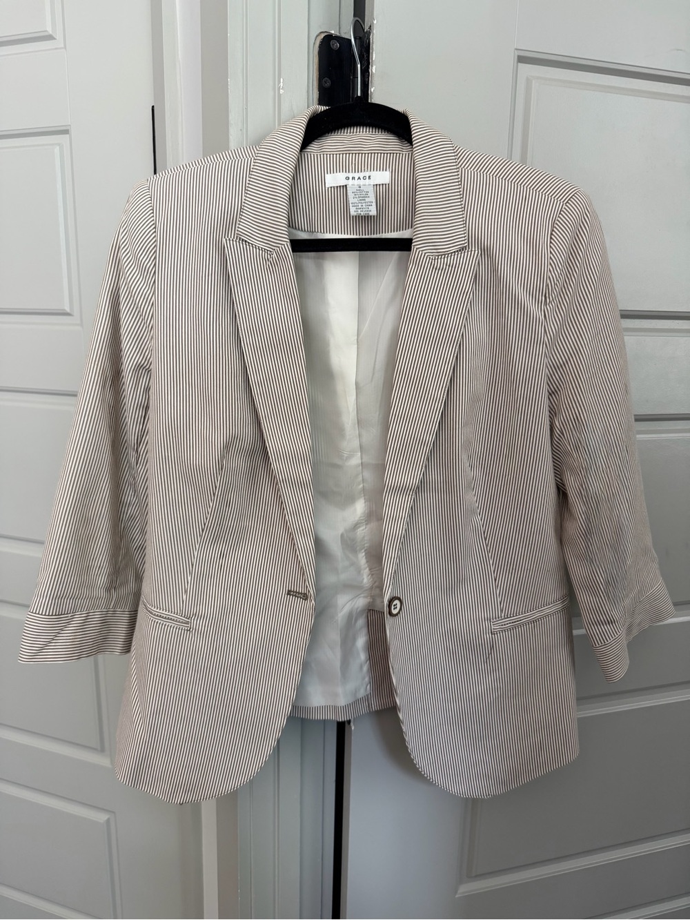 Grace Striped Seersucker Blazer